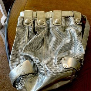 Silver leather bag